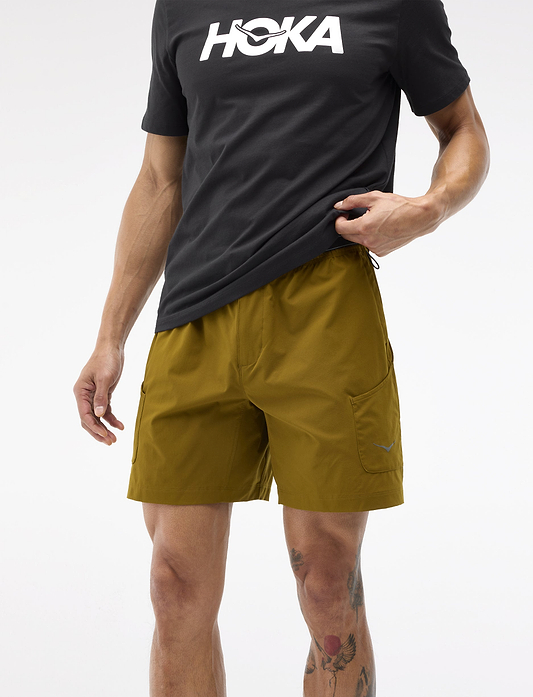 HOKA M WOODLAND HIKE SHORT - מכנסי ספורט קצרים הוקה לגברים בצבע חום קימל