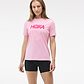 HOKA CORE LOGO CTN SS TEE  - חולצה קצרה הוקה לנשים בצבע ורוד מסטיק