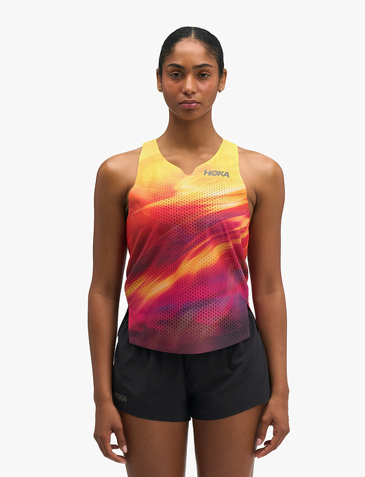 HOKA Race Day Singlet TR Print - גופיית ריצה הוקה לנשים
