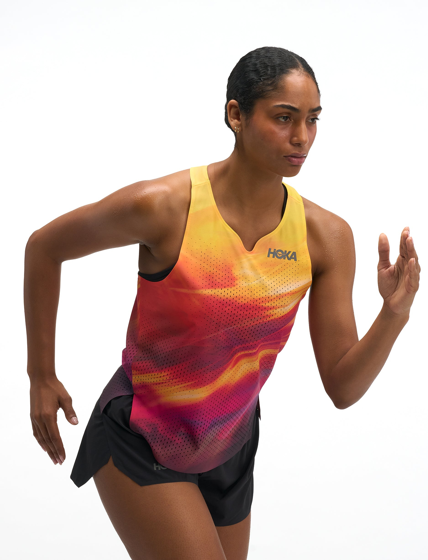 HOKA Race Day Singlet TR Print - גופיית ריצה הוקה לנשים