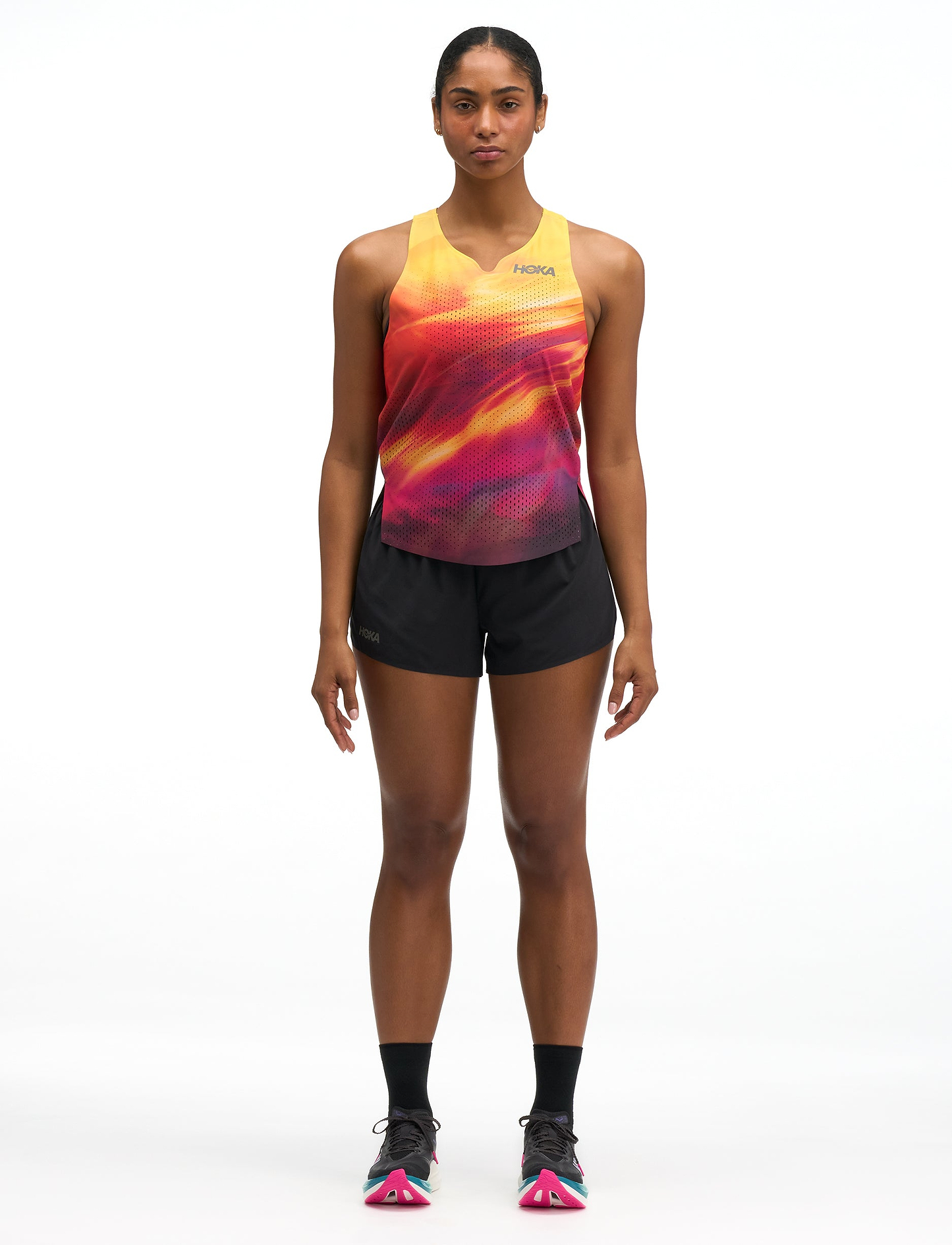 HOKA Race Day Singlet TR Print - גופיית ריצה הוקה לנשים