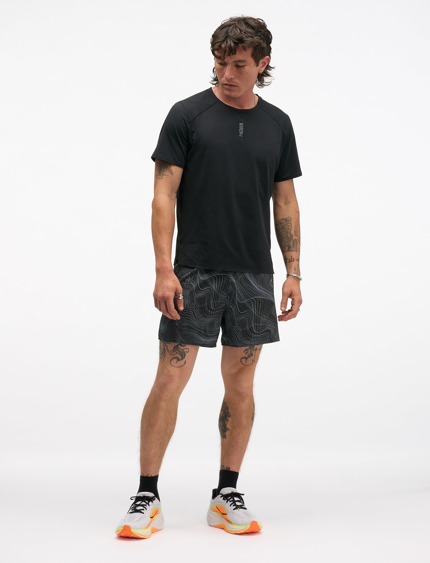 HOKA Glide Short 5" Brief CLF Print - מכנסי ריצה קצרים הוקה לגברים