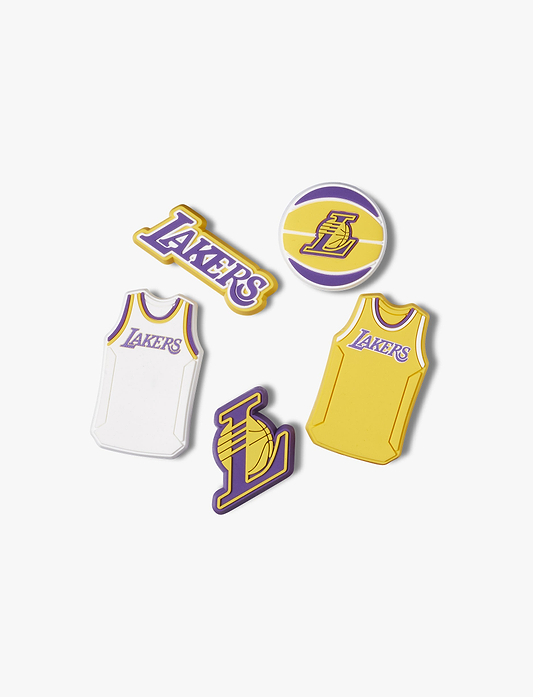 Crocs Jibbitz charms NBA Los Angeles Lakers - מארז 5 ג'יביטים קרוקס