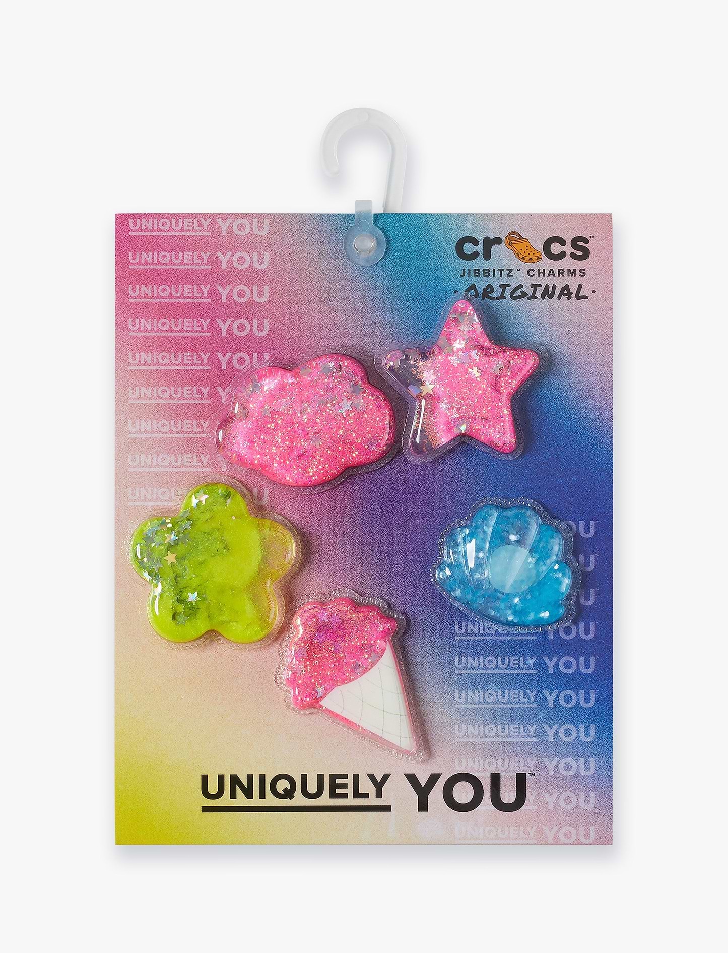 Crocs Jibbitz Squish Glitter Icons 5 Pack - מארז ג'יביטים קרוקס