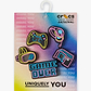 Crocs Jibbitz Lights Up Neon Gamer 5 Pack - מארז ג'יביטים קרוקס עם אורות