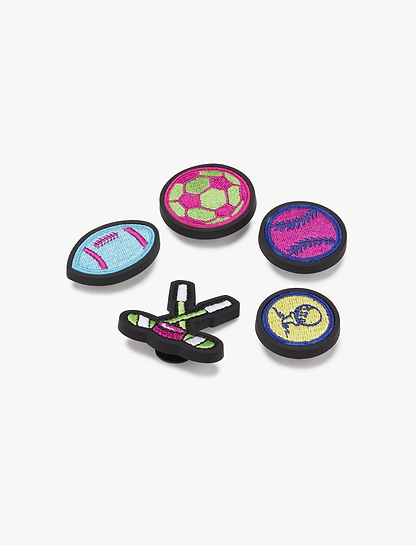 Crocs Jibbitz Neon Sports Patches 5 Pack - מארז ג'יביטים קרוקס