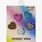 Crocs Jibbitz Leopard Animal Print Heart 5 pack - מארז ג'יביטים קרוקס