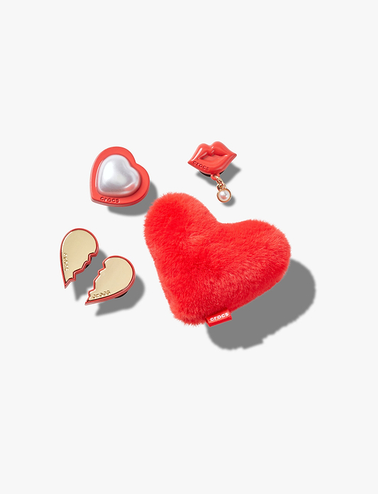 Crocs Red Valentines - מארז 5 ג'יביטים קרוקס