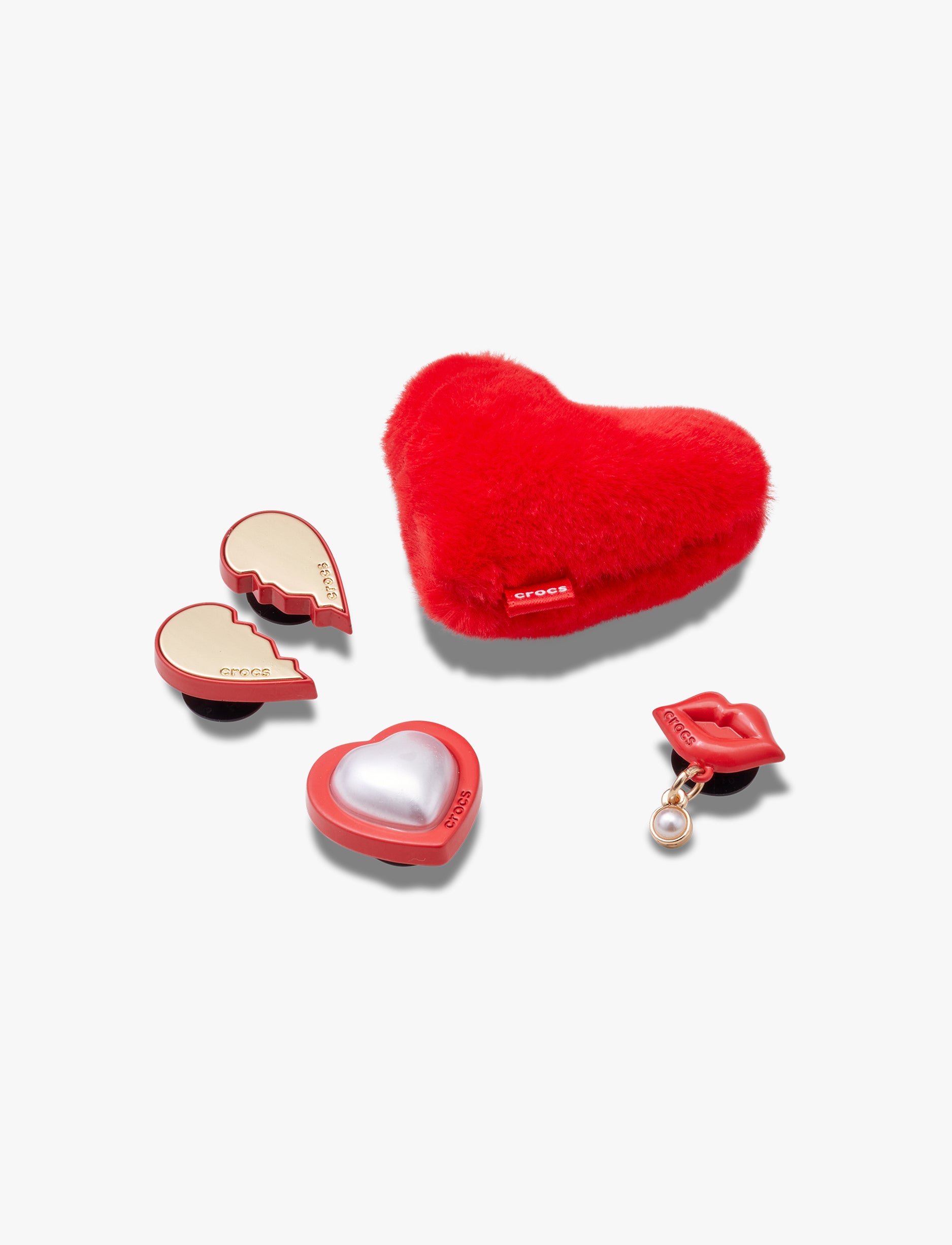 Crocs Red Valentines - מארז 5 ג'יביטים קרוקס
