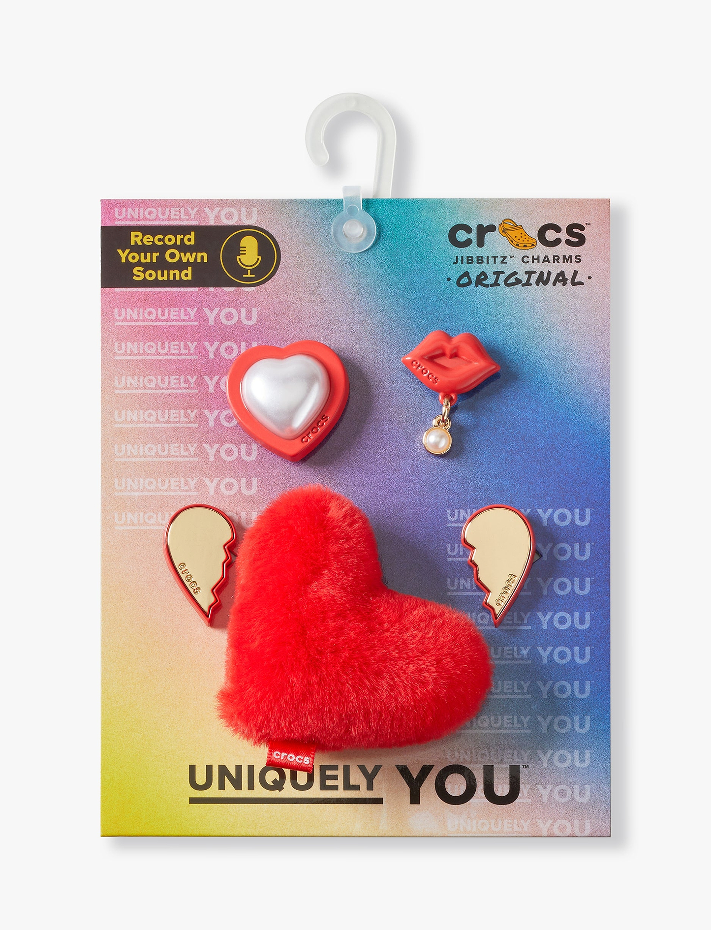 Crocs Red Valentines - מארז 5 ג'יביטים קרוקס