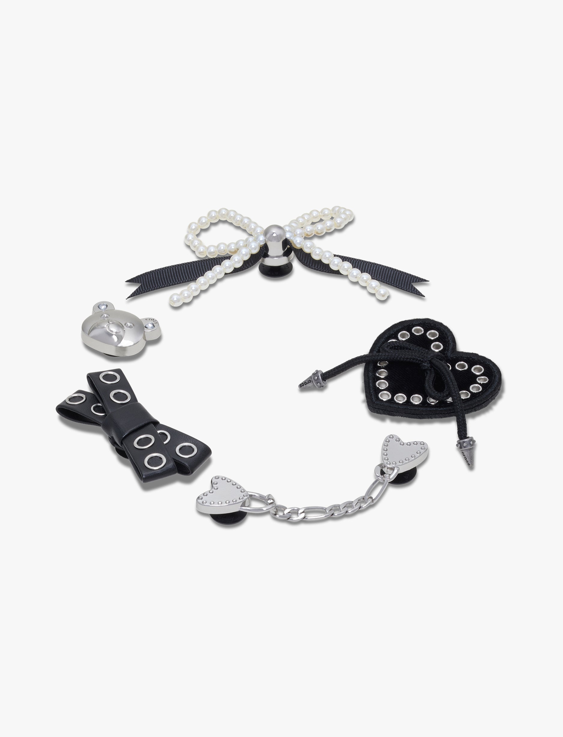 Crocs Jibbitz Indie Luxe Silver - מארז 5 ג'יביטים קרוקס