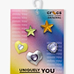 Crocs Jibbitz Meta Stars and Hearts - מארז 5 ג'יביטים קרוקס