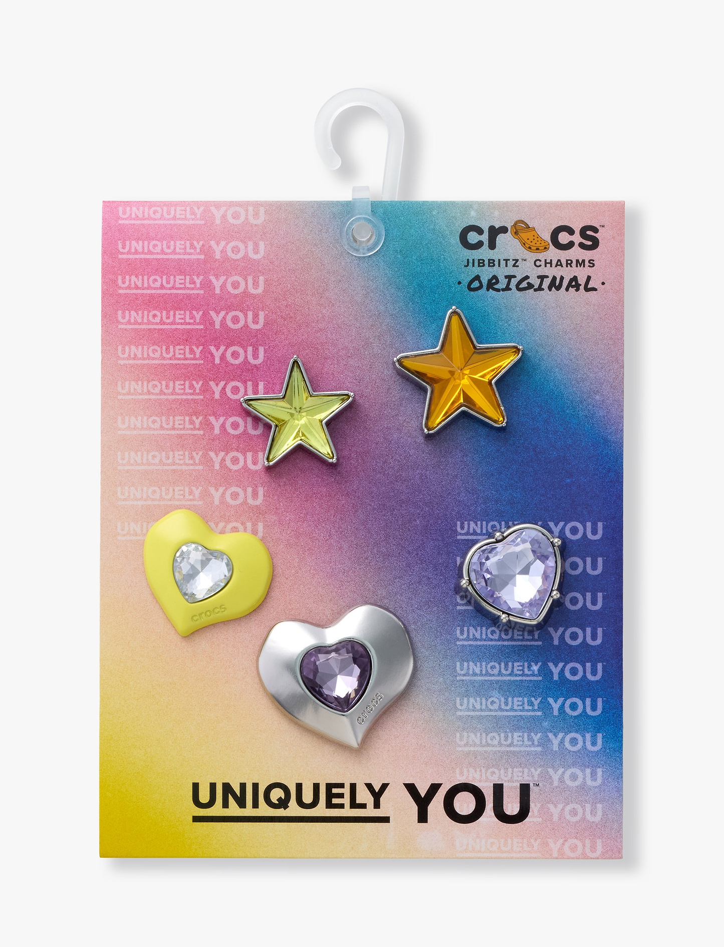 Crocs Jibbitz Meta Stars and Hearts - מארז 5 ג'יביטים קרוקס