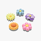 Crocs Jibbitz Puffy Flowers - מארז 5 ג'יביטים קרוקס