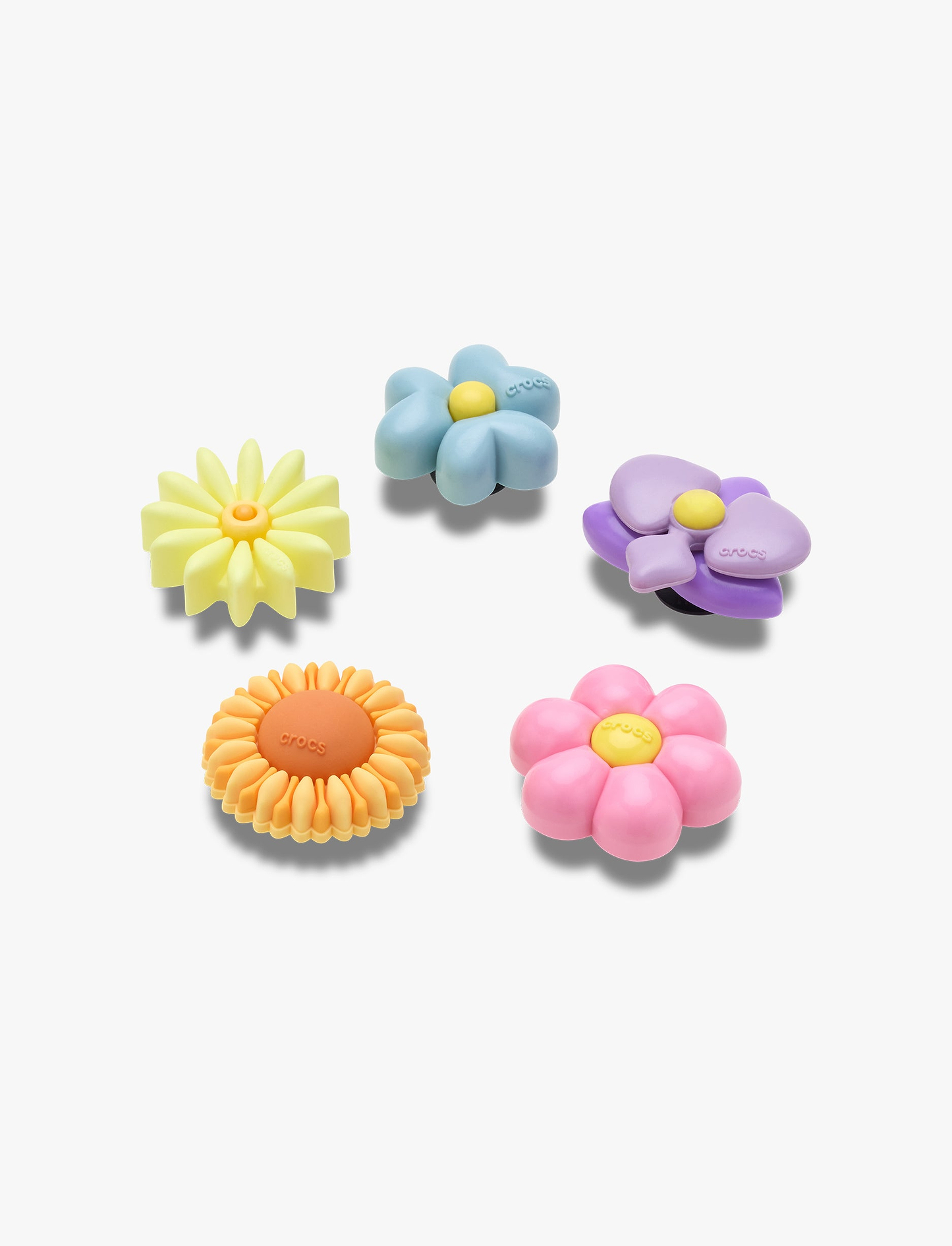 Crocs Jibbitz Puffy Flowers - מארז 5 ג'יביטים קרוקס
