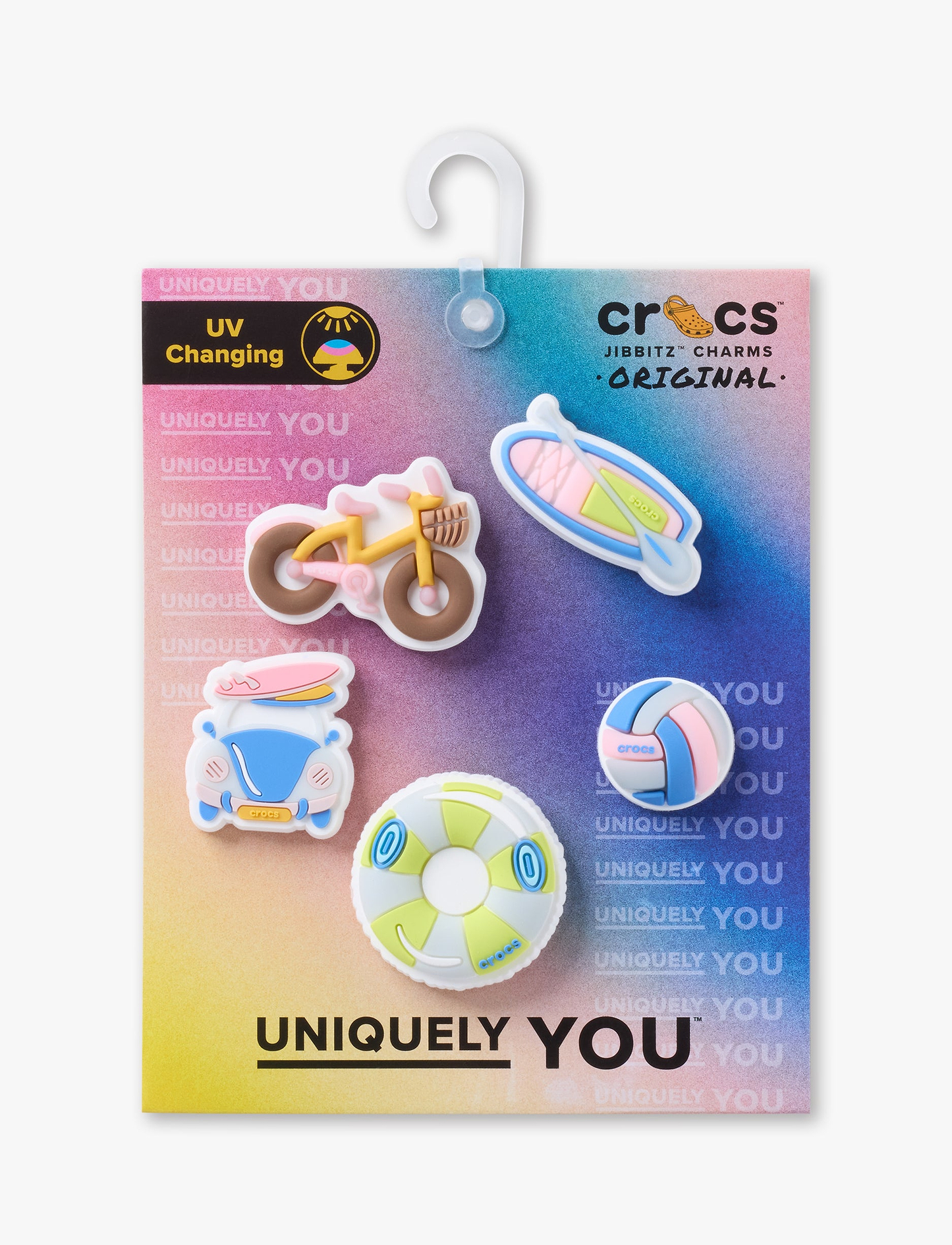 Crocs Jibbitz UV Changing Beach - מארז 5 ג'יביטים קרוקס חוף משני צבע בשמש