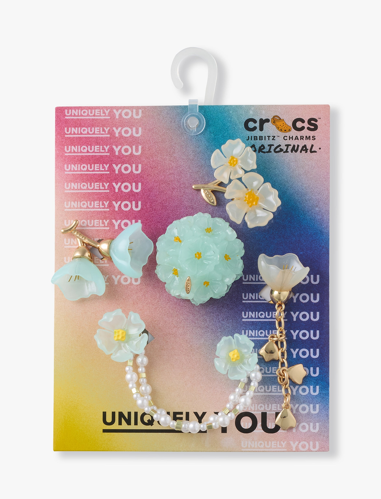 Crocs Jibbitz Blue Dainty Floral - מארז 5 ג'יביטים קרוקס