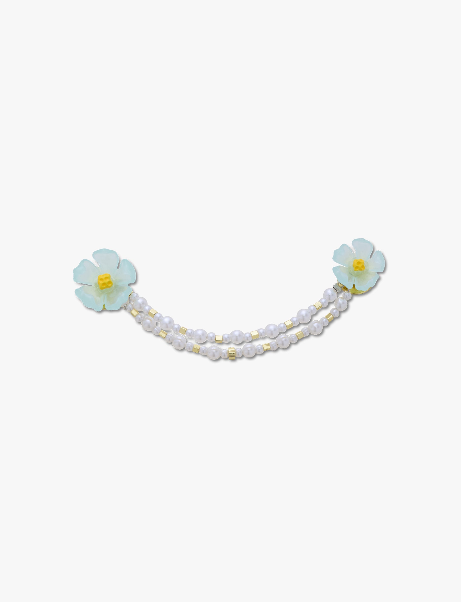 Crocs Jibbitz Blue Flower and Pearl Chain - ג'יביטים קרוקס