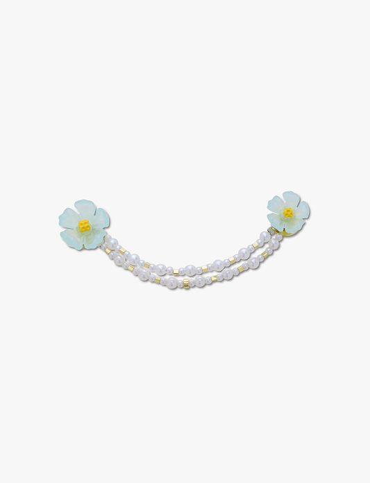 Crocs Jibbitz Blue Flower and Pearl Chain - ג'יביטים קרוקס