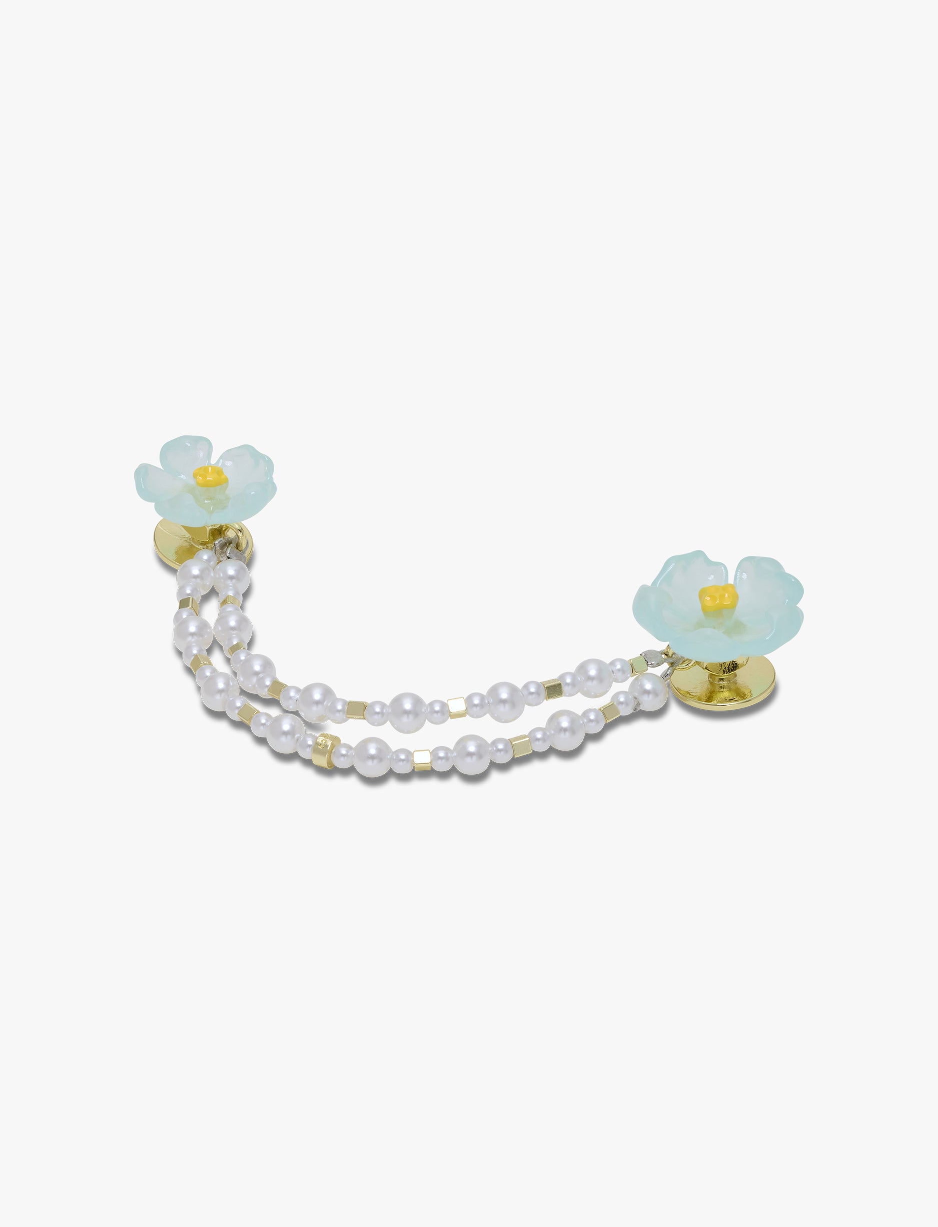 Crocs Jibbitz Blue Flower and Pearl Chain - ג'יביטים קרוקס