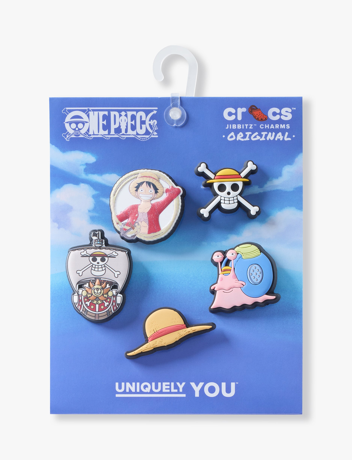 Crocs Jibbitz One Piece Luffy - מארז 5 ג'יביטים קרוקס