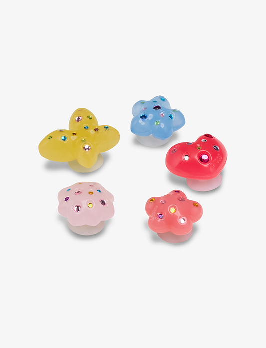 Crocs Jibbitz Dainty Gem Floral - מארז 5 ג'יביטים קרוקס פרחים ואבני חן