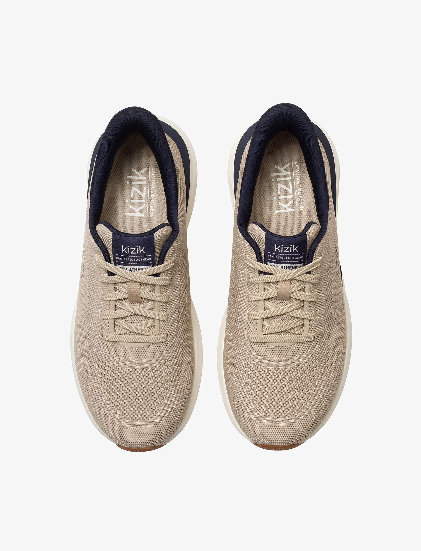 Kizik Athens 2 Knit - נעלי סניקרס קיזיק לגברים דגם אתנס קניט בצבע בז'/נייבי