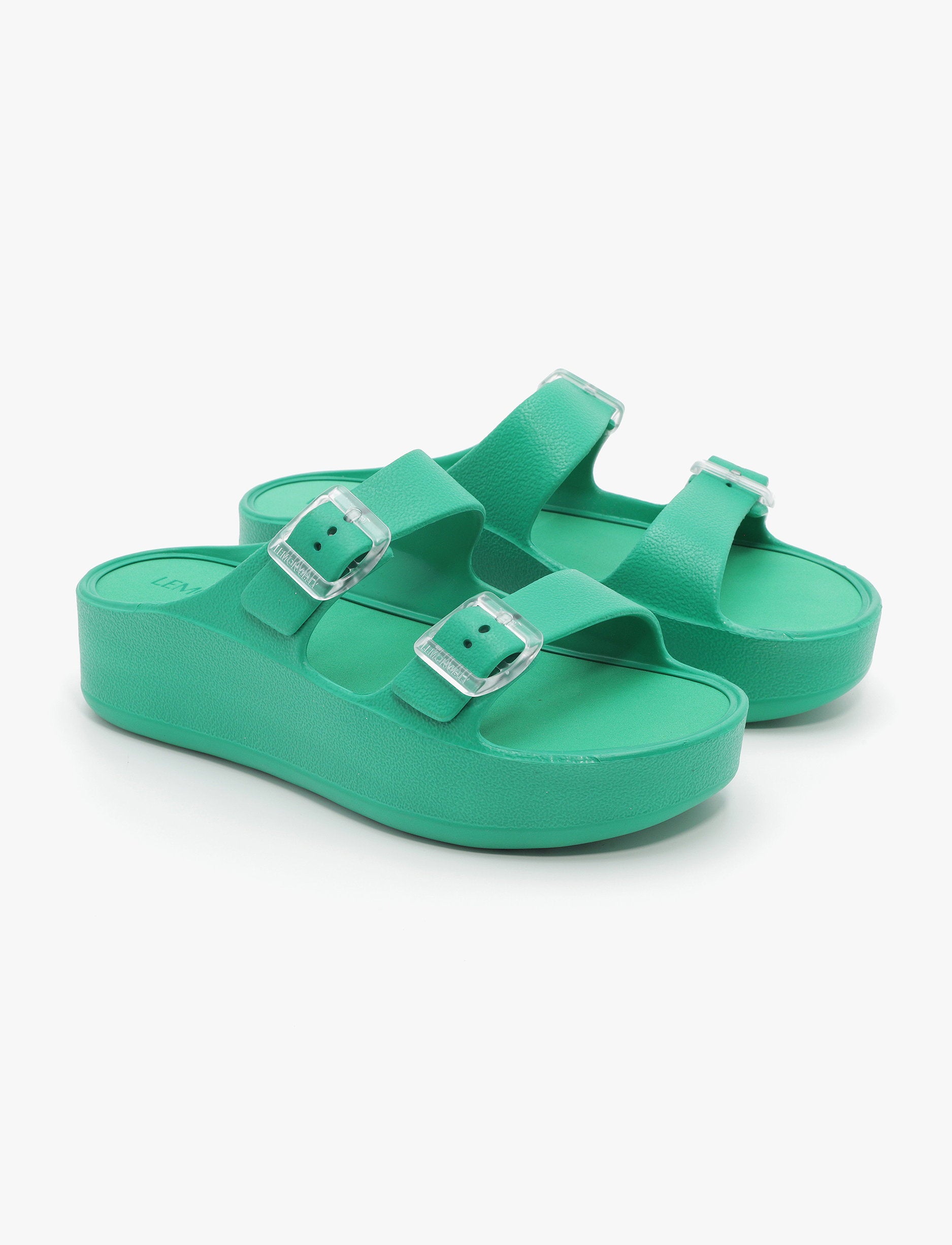 Lemon Jelly Fenix Slide -כפכפי פלטפורמה למון ג'ילי עם שתי רצועות אבזם לנשים