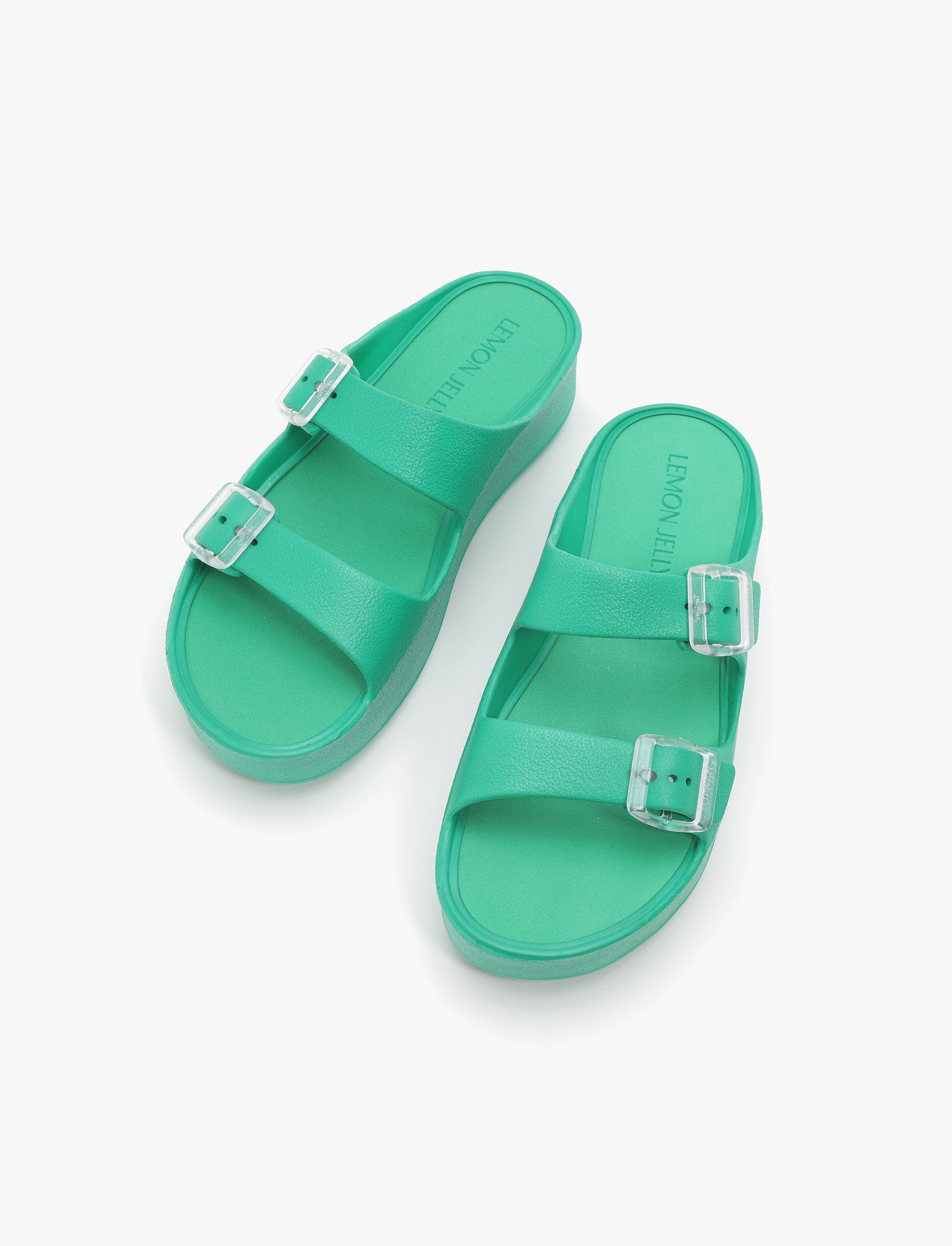 Lemon Jelly Fenix Slide -כפכפי פלטפורמה למון ג'ילי עם שתי רצועות אבזם לנשים