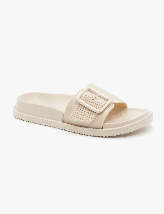 Lemon Jelly Zelie Slide - כפכפי סלייד לנשים למון ג'ילי דגם זלי בצבע בז' מדבר