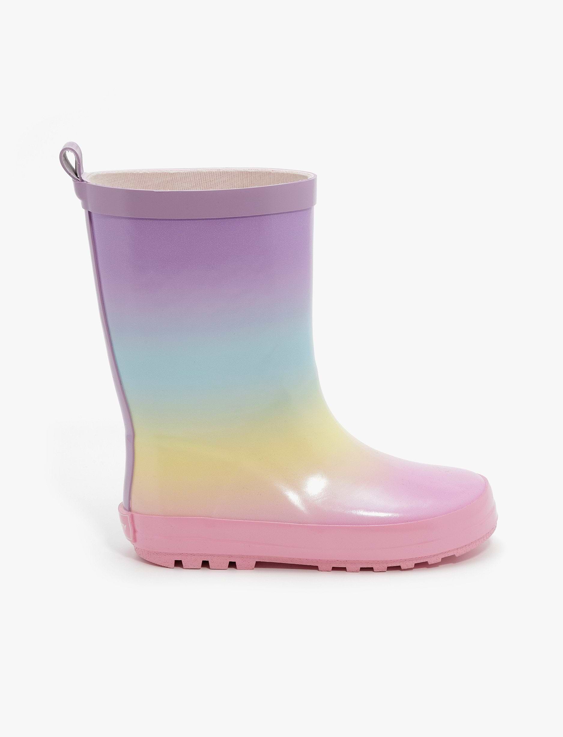 Rain Boot Mighty Kids – מגפי גומי מייטי לילדים בהדפס קשת צבעונית