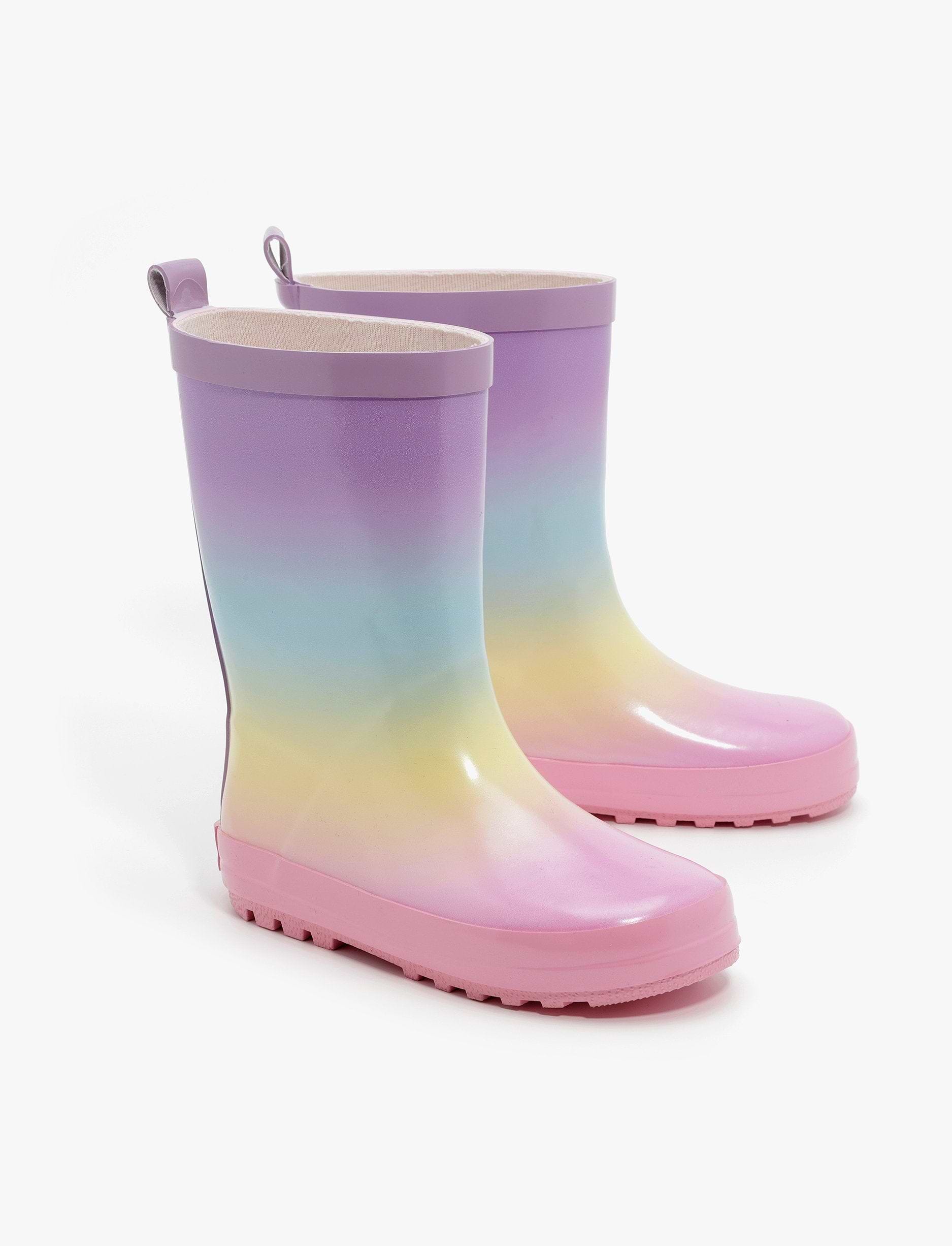 Rain Boot Mighty Kids – מגפי גומי מייטי לילדים בהדפס קשת צבעונית