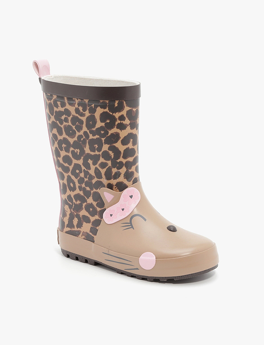 Rain Boot Mighty Kids – מגפי גומי מייטי לילדים בהדפס חתלתול מנומר