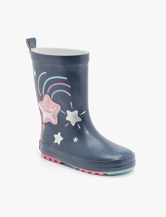 Rain Boot Mighty Kids – מגפי גומי מייטי לילדים בהדפס קשת כוכבים בצבע נייבי