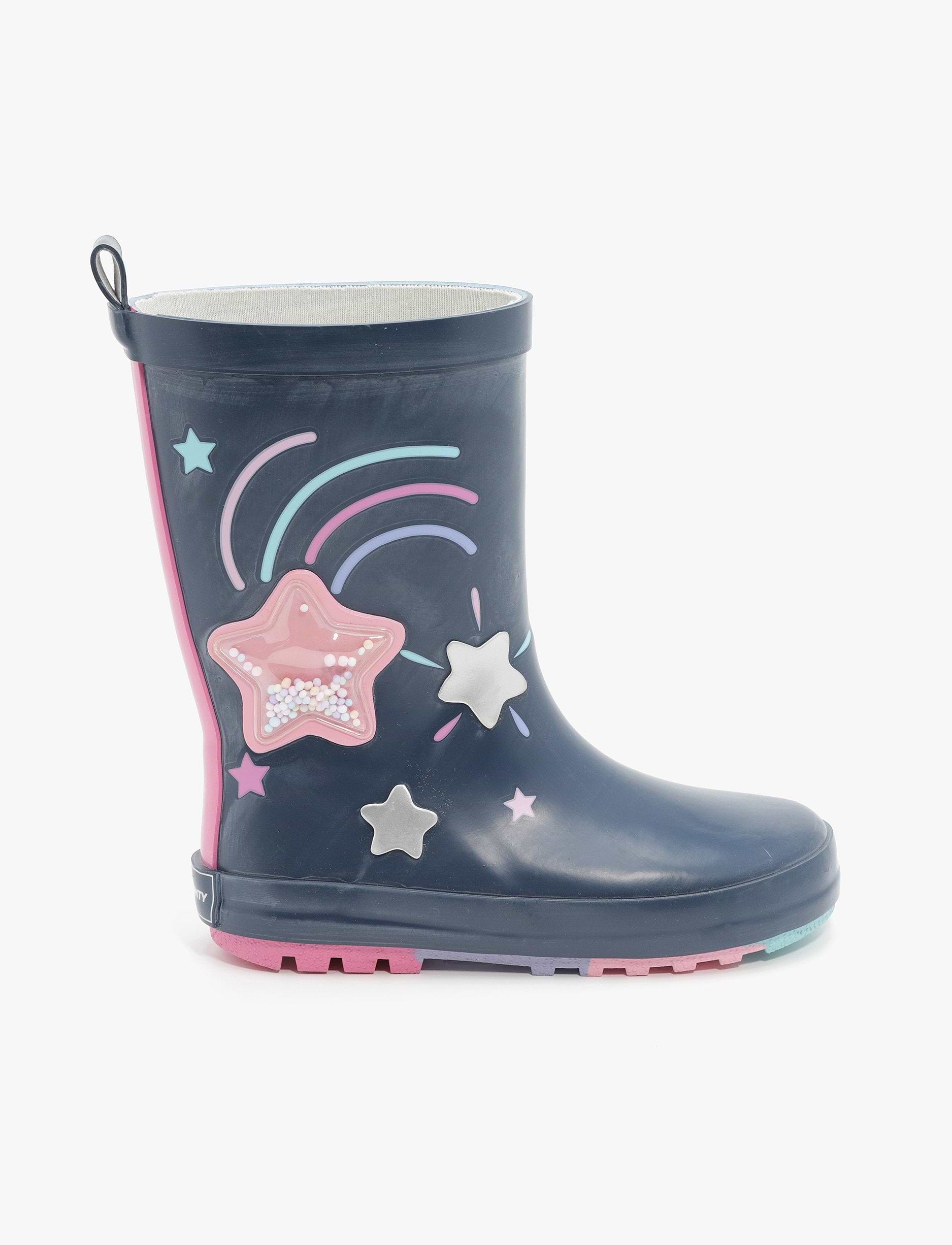 Rain Boot Mighty Kids – מגפי גומי מייטי לילדים בהדפס קשת כוכבים בצבע נייבי