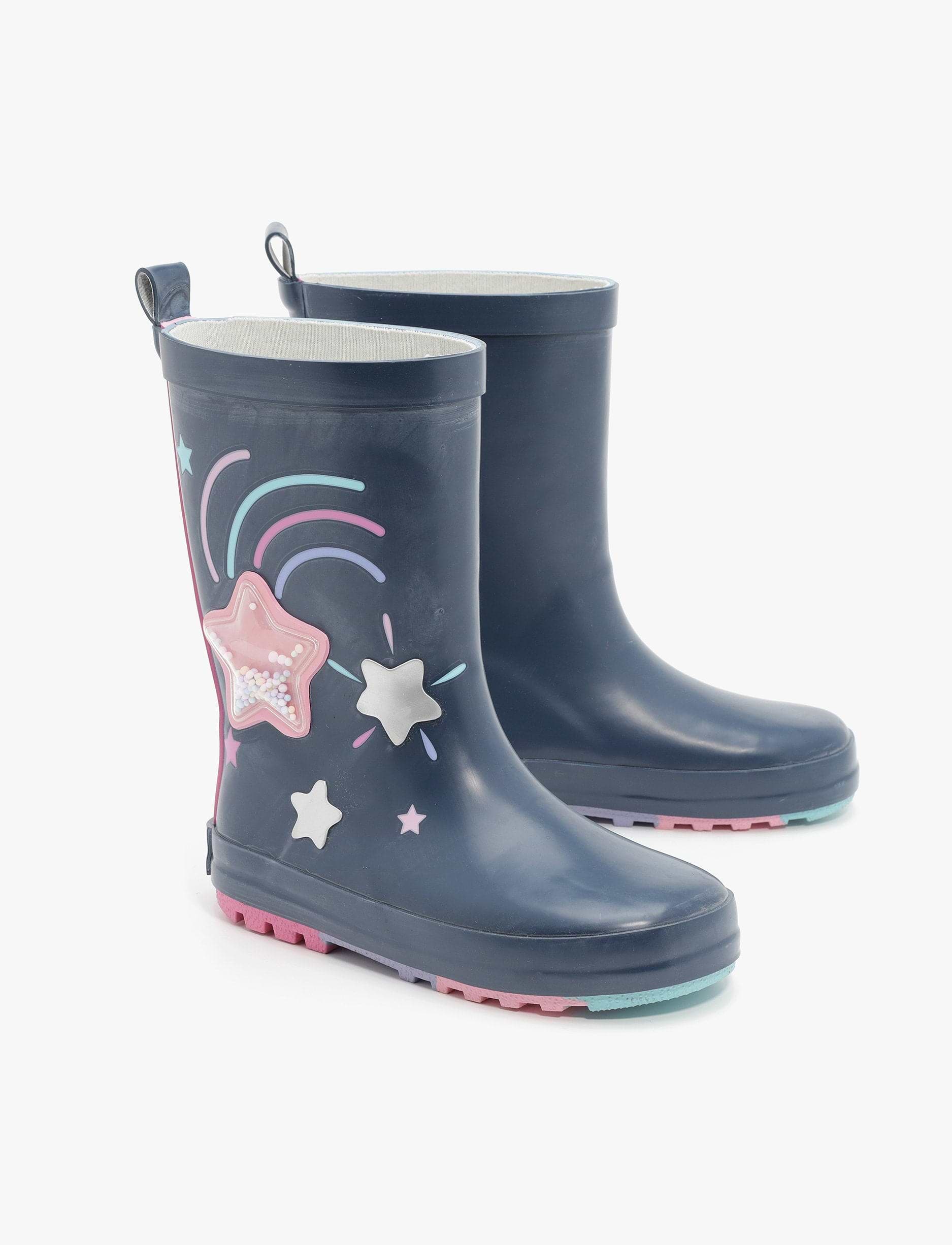 Rain Boot Mighty Kids – מגפי גומי מייטי לילדים בהדפס קשת כוכבים בצבע נייבי