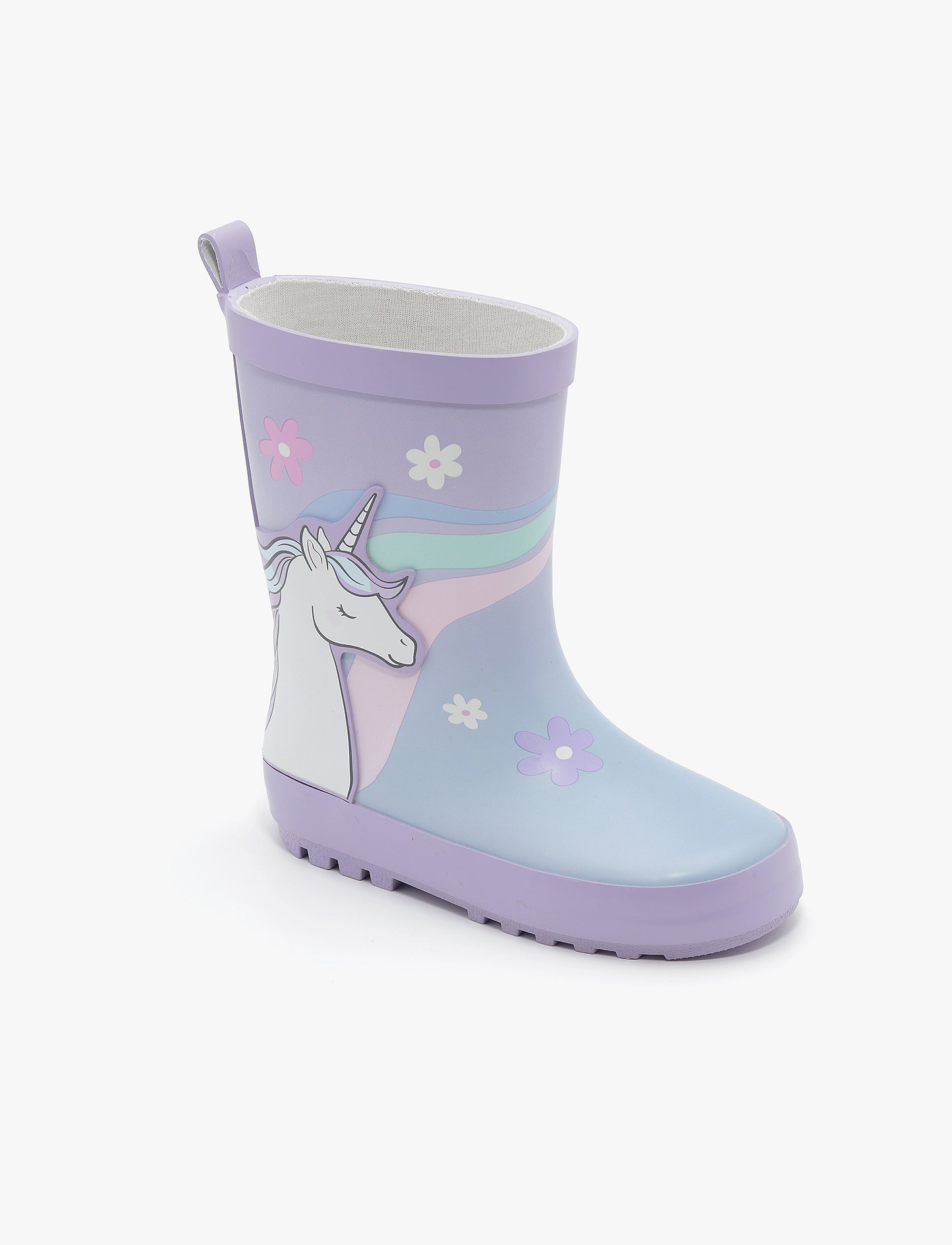 Rain Boot Mighty – מגפי גומי מייטי לילדים בהדפס חד קרן לבנדר