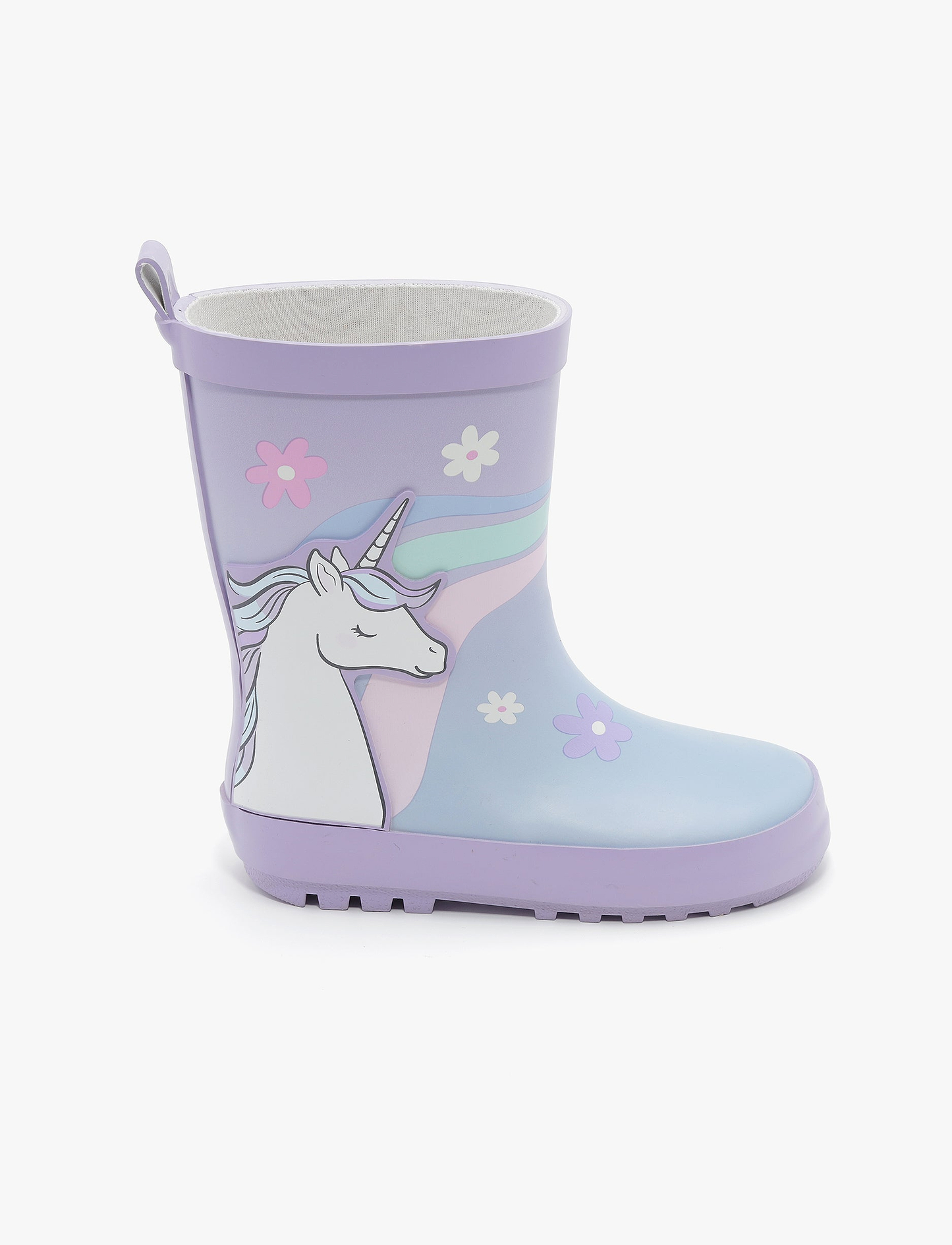 Rain Boot Mighty – מגפי גומי מייטי לילדים בהדפס חד קרן לבנדר