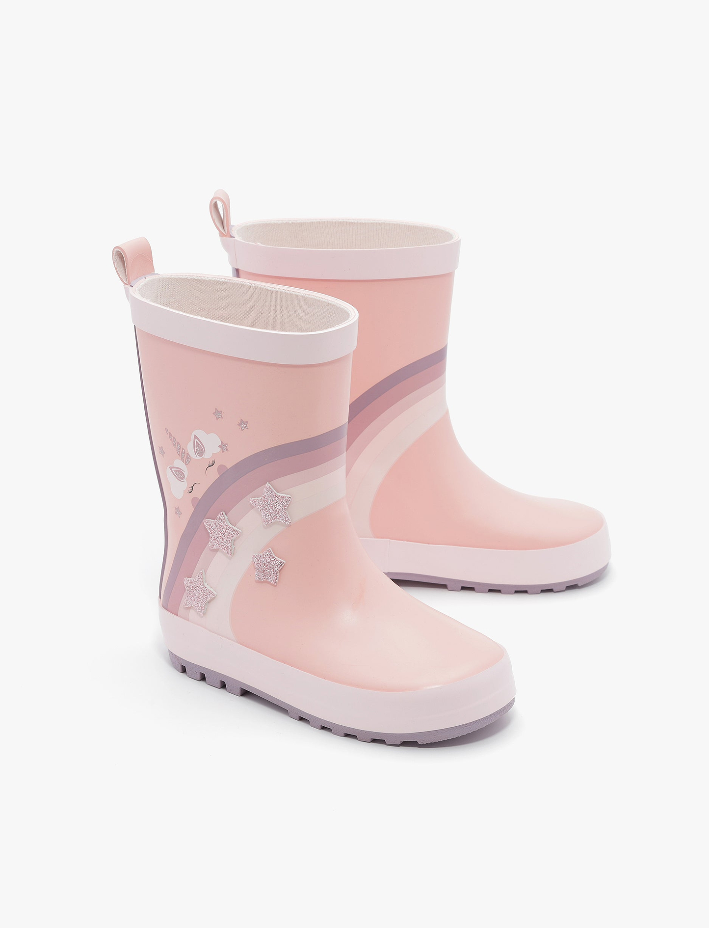 Rain Boot Mighty – מגפי גומי מייטי לילדים בהדפס קשת כוכבים ורוד