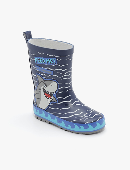 Rain Boot Mighty – מגפי גומי מייטי לילדים בהדפס כריש נייבי