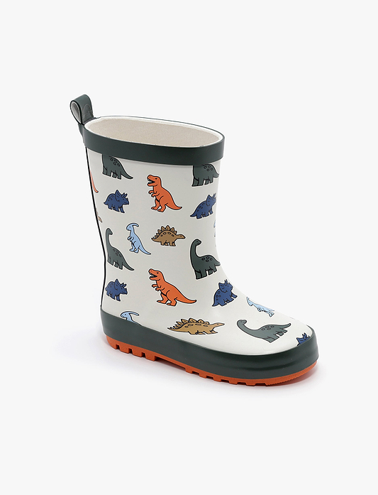 Rain Boot Mighty – מגפי גומי מייטי לילדים בהדפס דינוזאורים שמנת