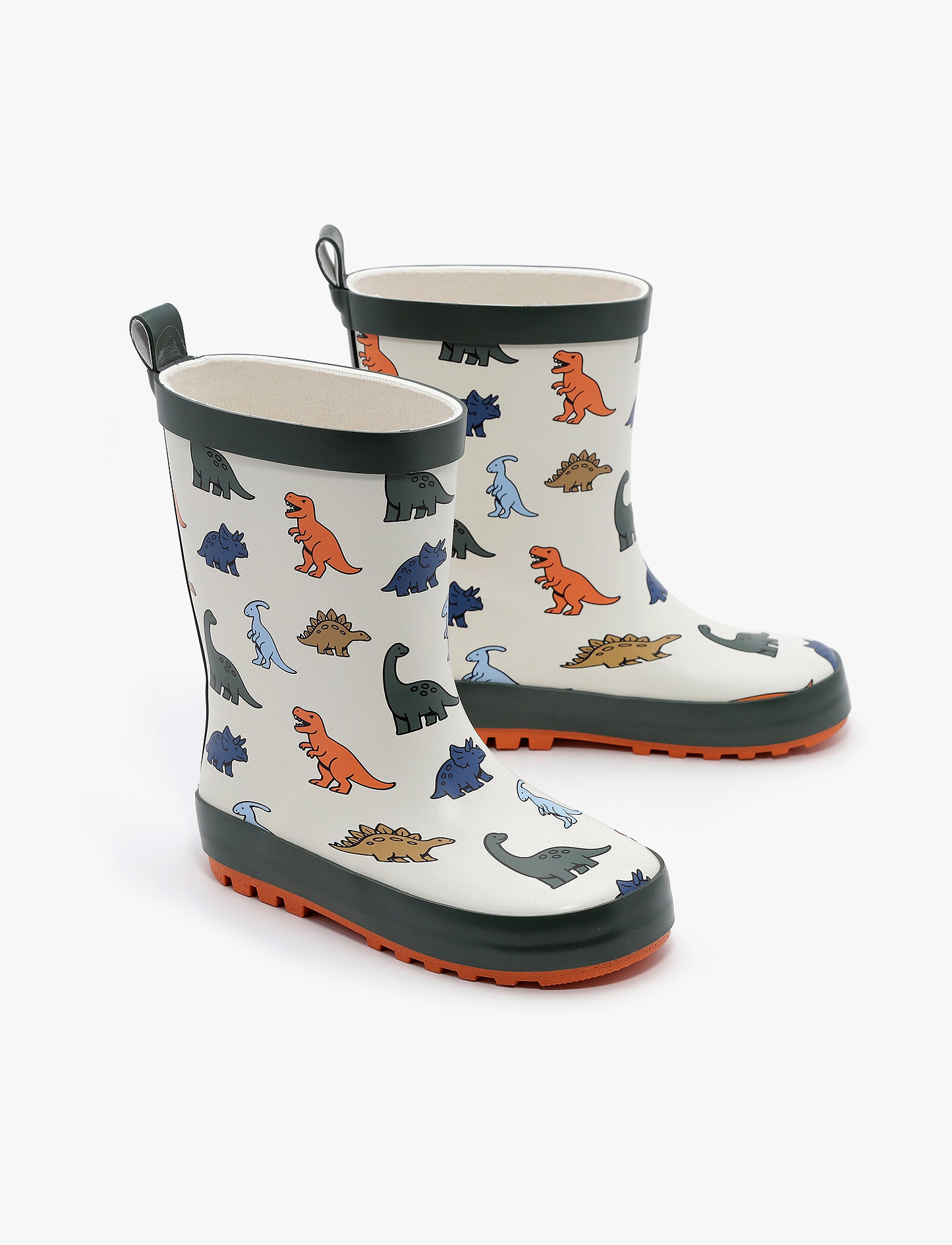 Rain Boot Mighty – מגפי גומי מייטי לילדים בהדפס דינוזאורים שמנת