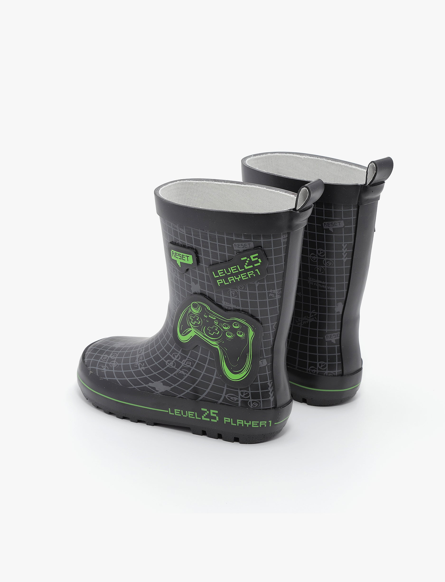 Rain Boot Mighty – מגפי גומי מייטי לילדים בהדפס גיימר שחור