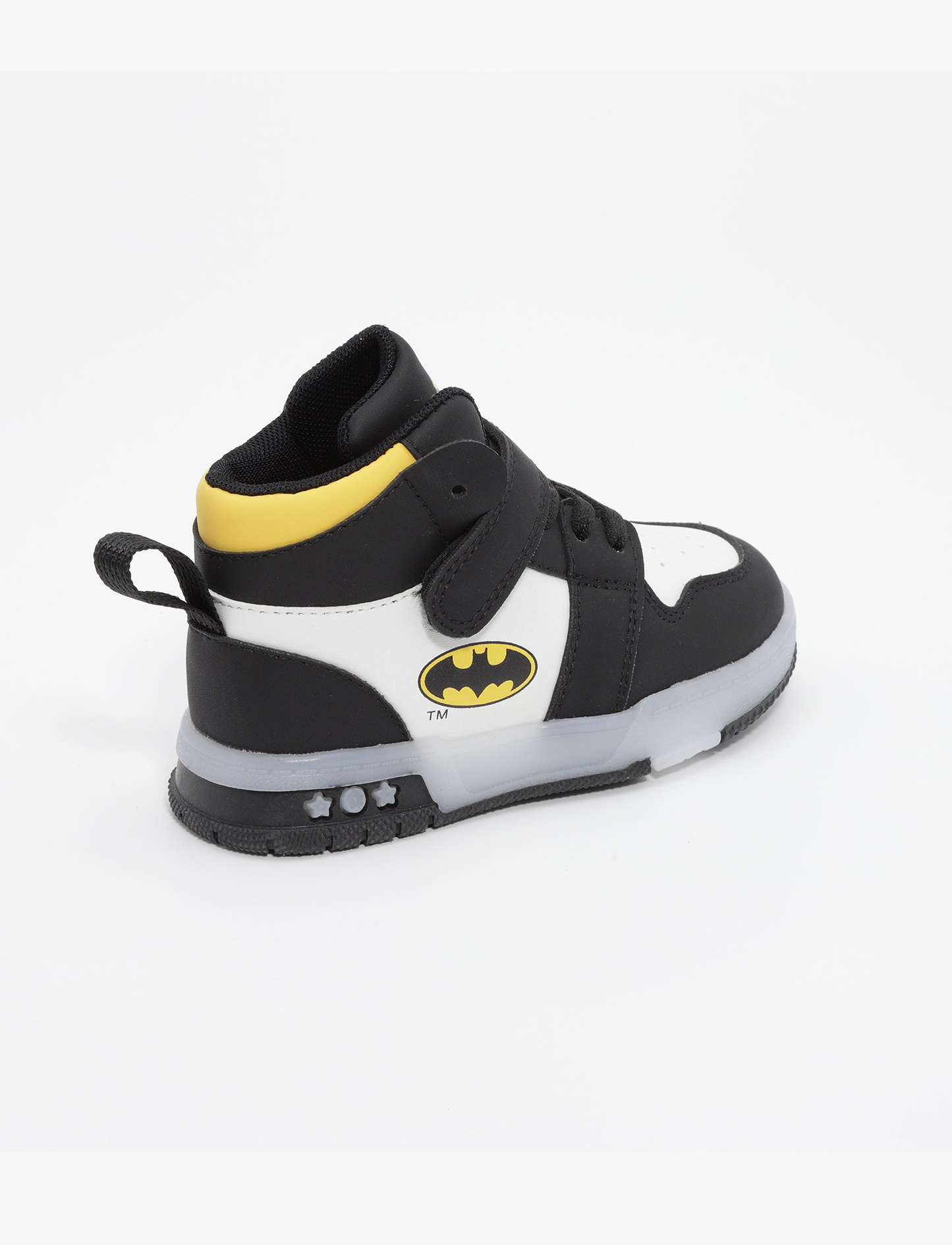 Mighty Batman Sneakers Boys E2233 - נעלי סניקרס גבוהות מייטי באטמן לבנים בצבע שחור/לבן