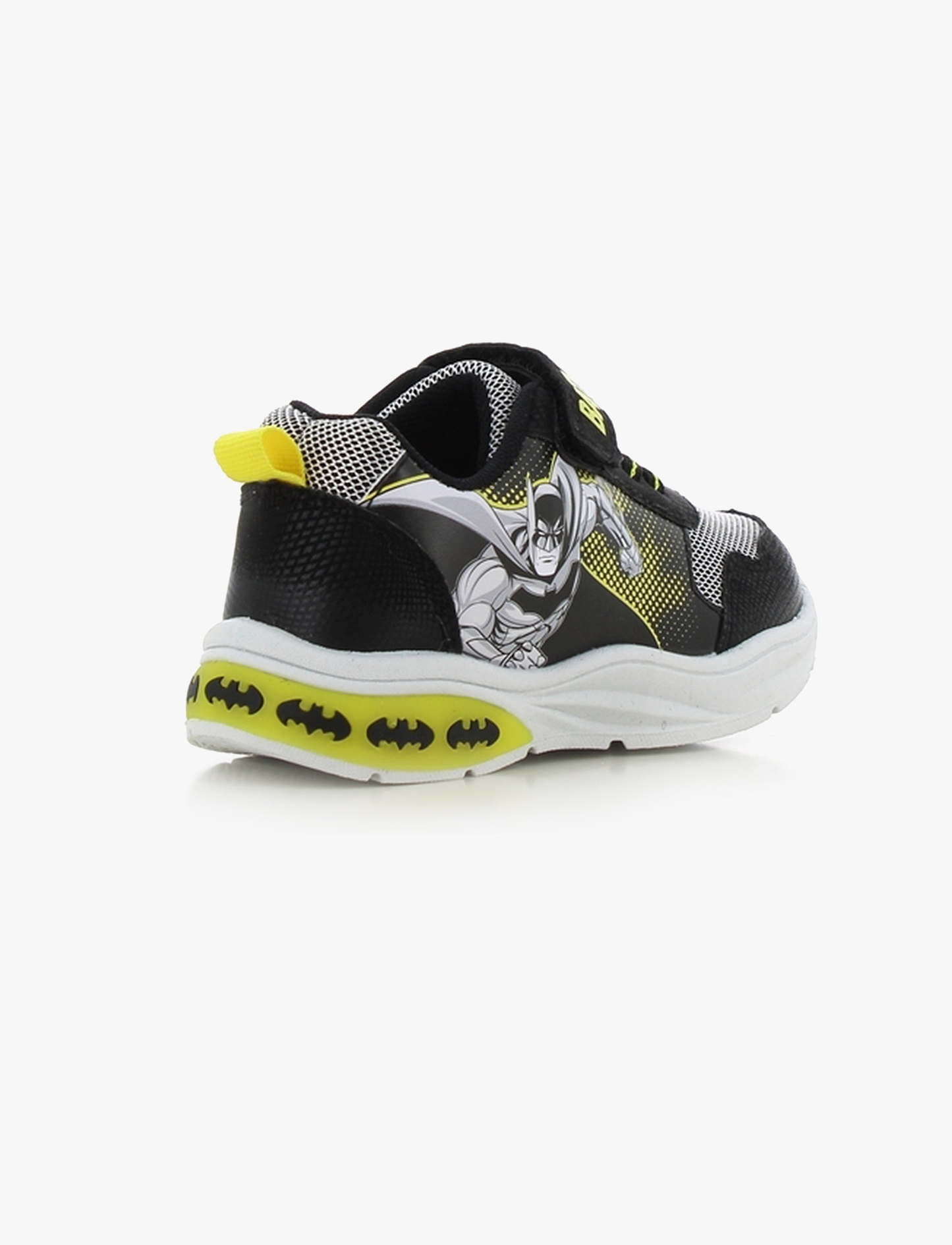 Mighty - נעלי סניקרס מייטי באטמן עם אורות לבנים בצבע שחור/אפור