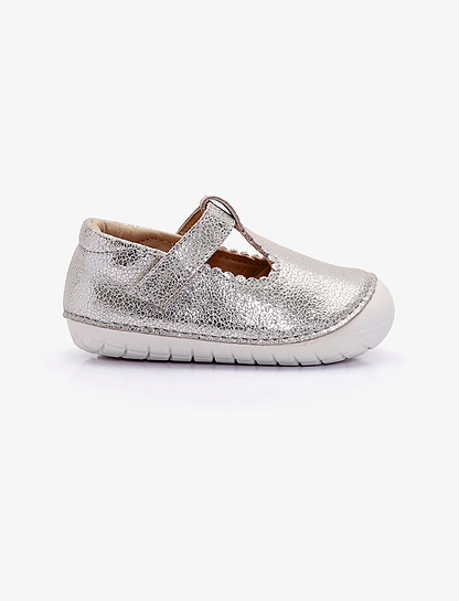 Oldsoles Pave Classic-T - נעלי בובה צעד ראשון אולדסולס לילדים בצבע כסוף סדוק