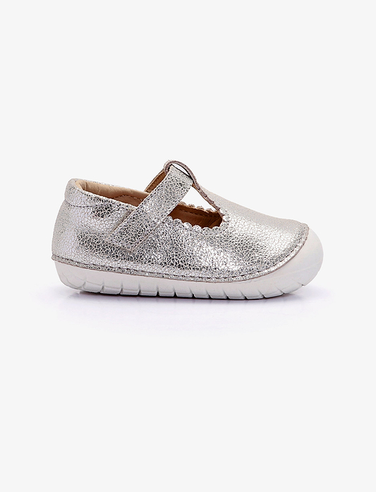 Oldsoles Pave Classic-T - נעלי בובה צעד ראשון אולדסולס לילדים בצבע כסוף סדוק