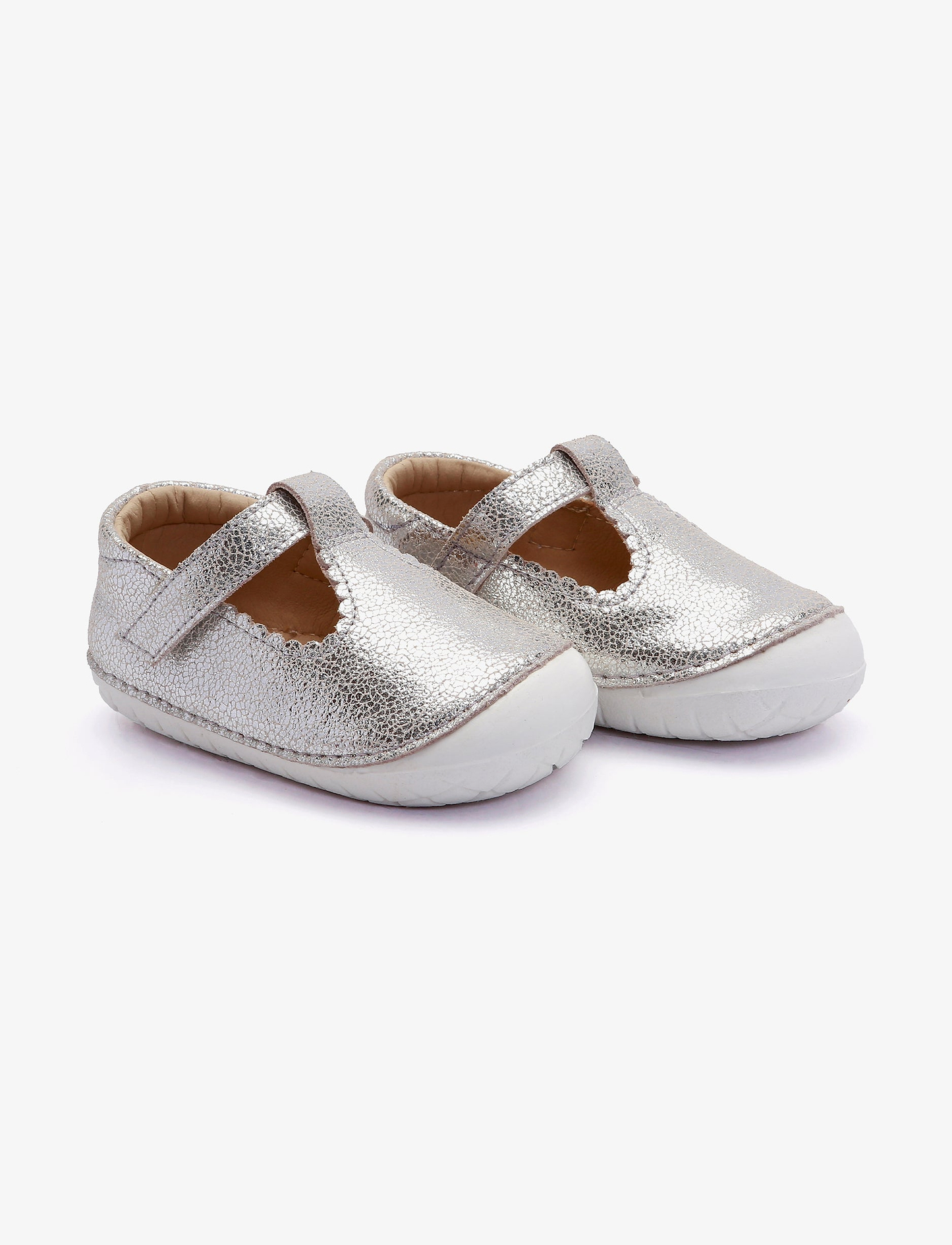 Oldsoles Pave Classic-T - נעלי בובה צעד ראשון אולדסולס לילדים בצבע כסוף סדוק
