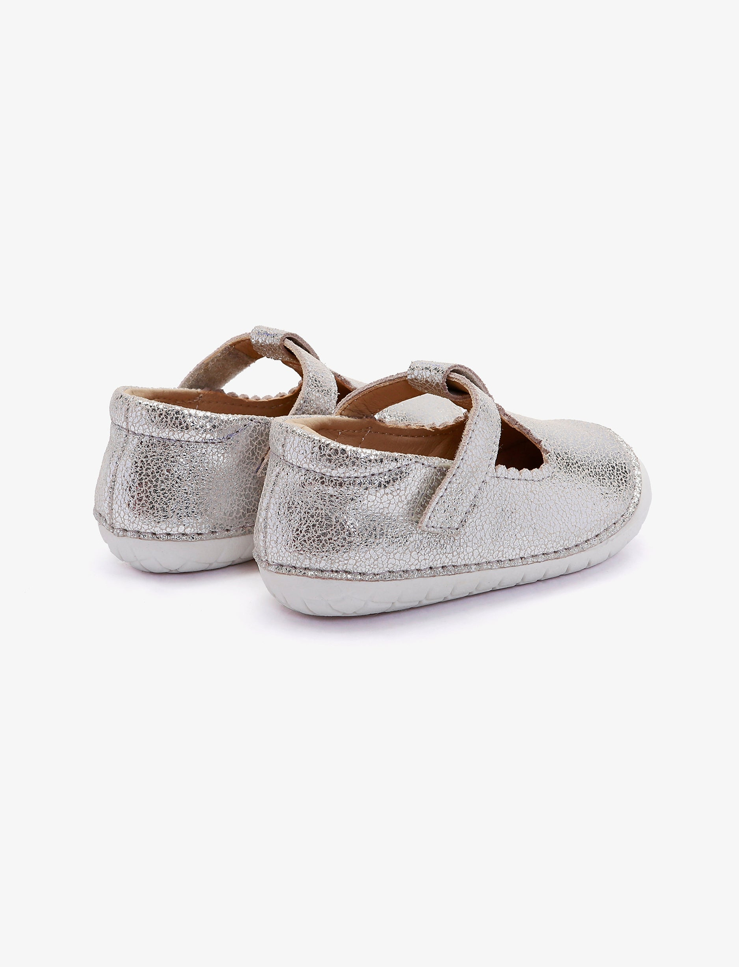 Oldsoles Pave Classic-T - נעלי בובה צעד ראשון אולדסולס לילדים בצבע כסוף סדוק