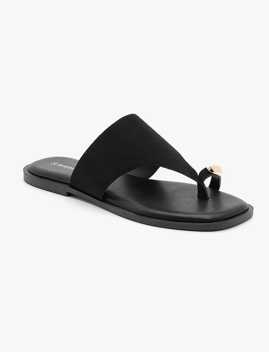 Seventy Nine - כפכפים שטוחים אובי סבנטי ניין לנשים בצבע שחור